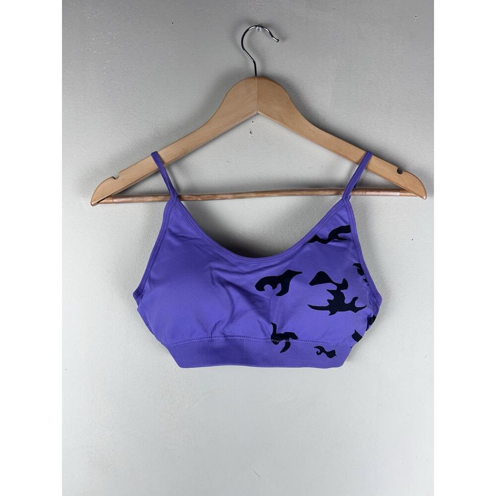 Invicta Kuru Women’s Purple Black Curse Medium Sports Bra Patterned Anime Gym